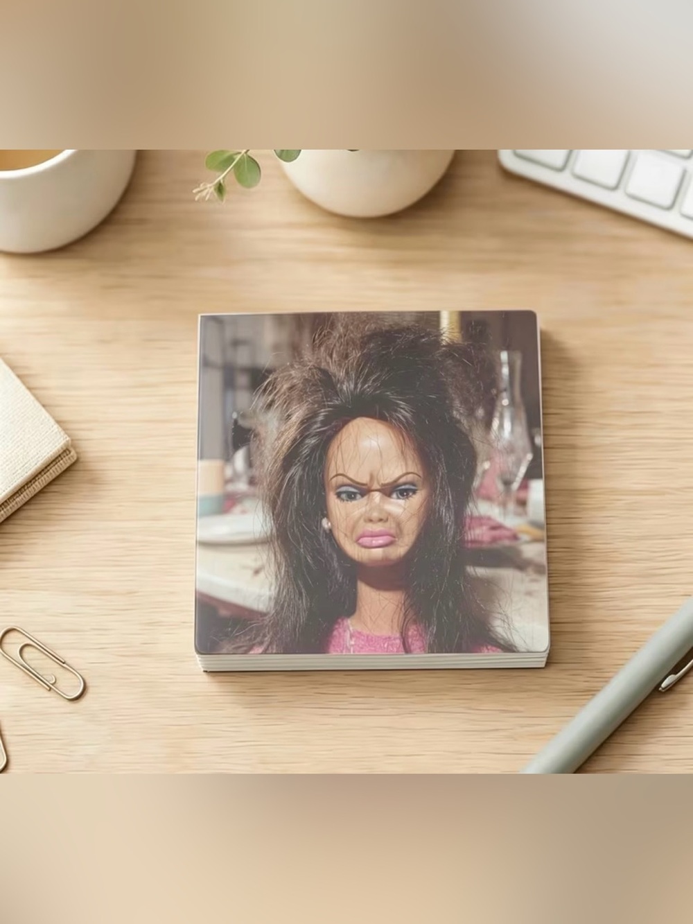Funny Doll Face Sticky Notes - 50 Sheets